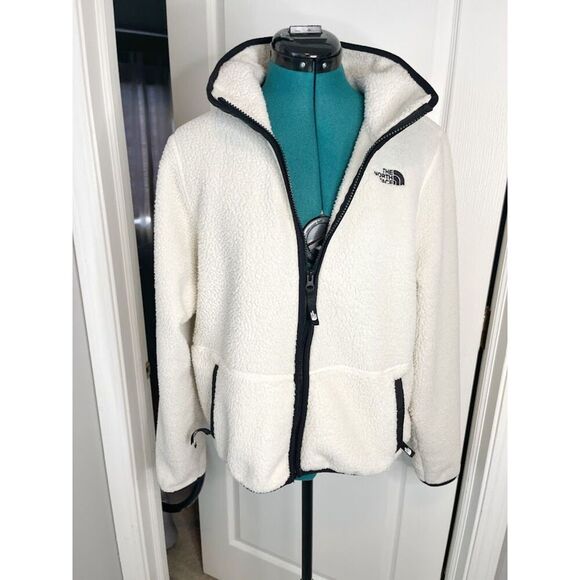 The North Face Fleece Sherpa Full Zip Contrast Trim Collar Pocket Cozy Jacket - Picture 9 of 16